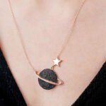 Galaxy necklace 925 silver ros gold plated
