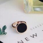 Black and ros gold plated ring
