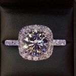 White Zircon Square Ring SILVER 925