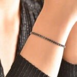 Tennis bracelet with black Zircon 2.00 MILLI SILVER 925