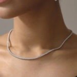 Tennis Necklace Silver 925 Its thickness is 2.00 milli