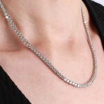 Tennis Necklace Silver 925 Its thickness is 3.00 milli