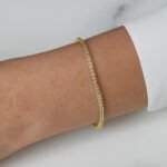 Tennis bracelet Spring Clasp Silver 925 GOLD PALATED Its thickness is 1.75 milli