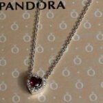 Pandora necklace Dark red zircon stone. in original packaging outlet