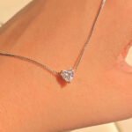Heart diamond necklace silver 925
