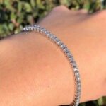 Tennis bracelet Spring Clasp Silver 925 Its thickness is 3.00 milli