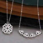 magnetic hearts necklace  silver 925