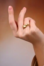 Hearts cable ring 18k gold plated FREE SIZE - Image 2