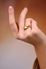 Hearts cable ring 18k gold plated FREE SIZE - Image 2