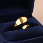 Matte gold ring , 18k  gold plated FREE SIZE