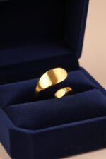 Matte gold ring , 18k  gold plated FREE SIZE
