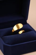 Matte gold ring , 18k  gold plated FREE SIZE