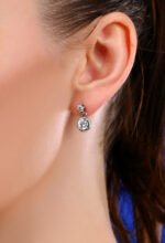 round solitaire earrings