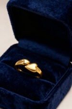 Hearts cable ring 18k gold plated FREE SIZE